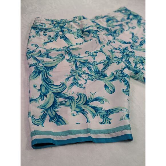 Cigar Couture 44W 13.5L Blue/Teal Baroque Elastic Waist Drawstring Shorts - Picture 11 of 12